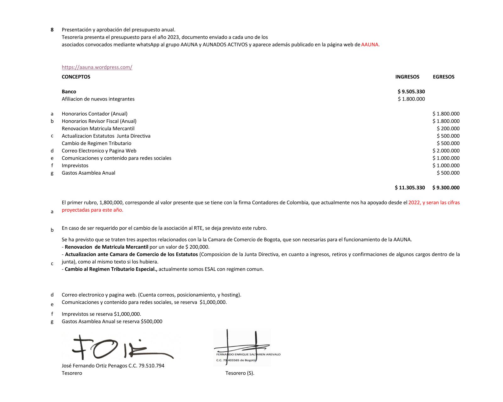 EE FF – PRESUPUESTO